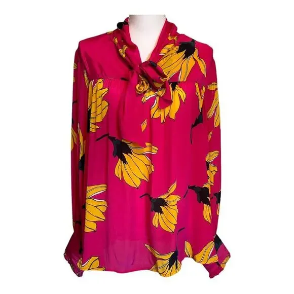 Anthropologie Dhruv Kapoor Frida Floral Tunic Top Women’s Size Medium - Picture 1 of 13